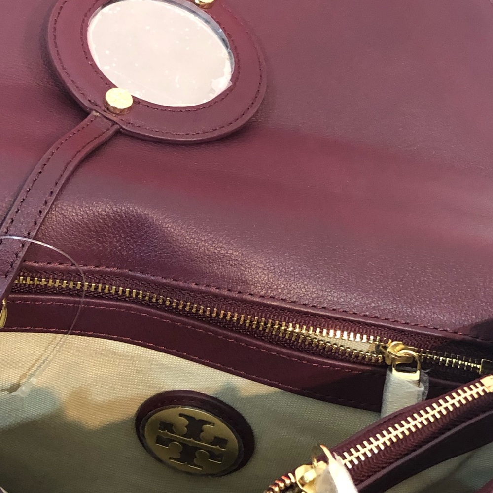 Tory Burch Leather Handbag Tortoise Resin Chain - Picture 6 of 7